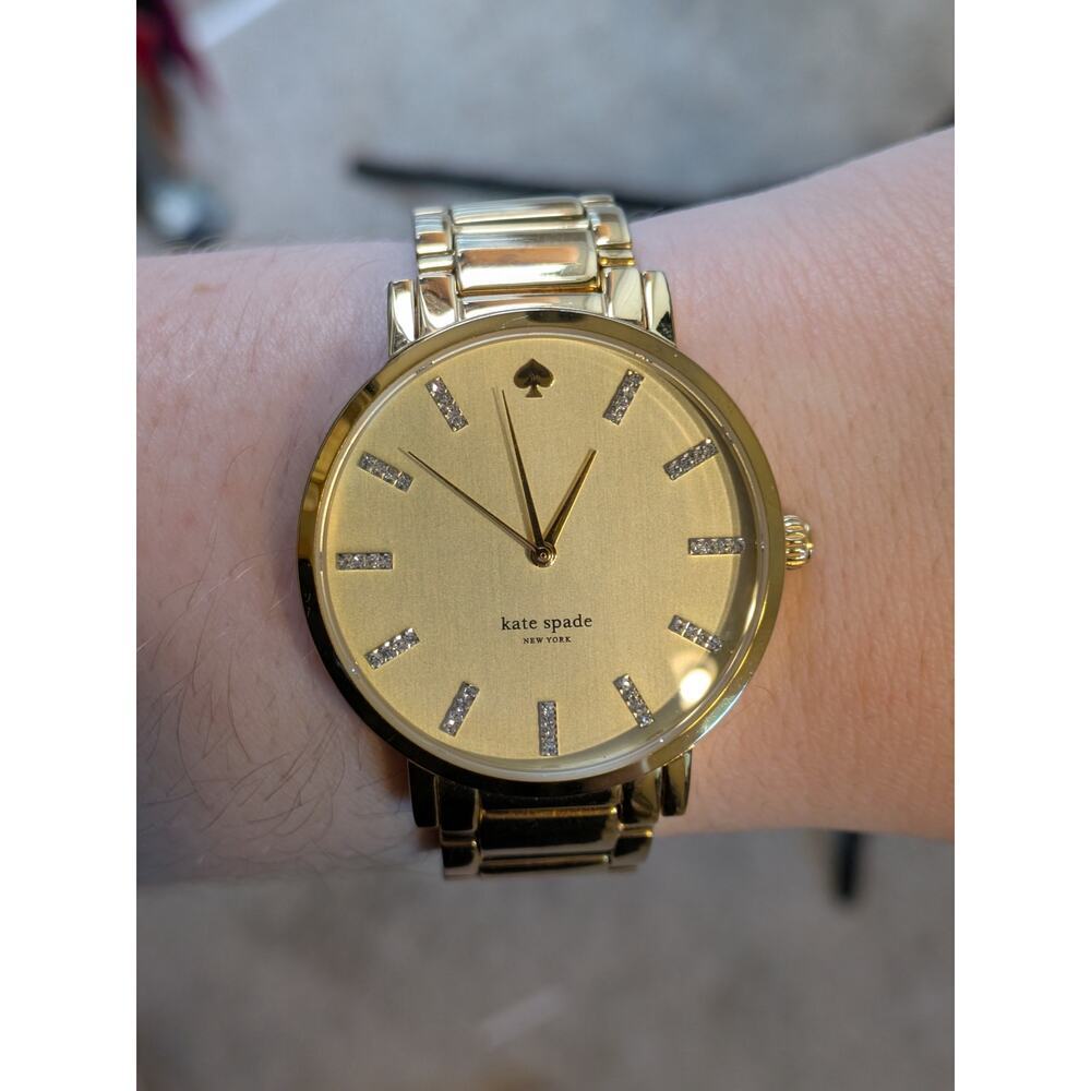Kate Spade Gold Rhinestone Crystal Quarts Gramercy Watch New York  - 0096 - Picture 2 of 4